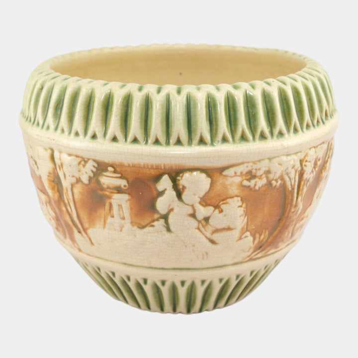 Roseville Donatello 1916 Vintage Art Pottery Ceramic Jardiniere Planter 575-8 - Just Art Pottery