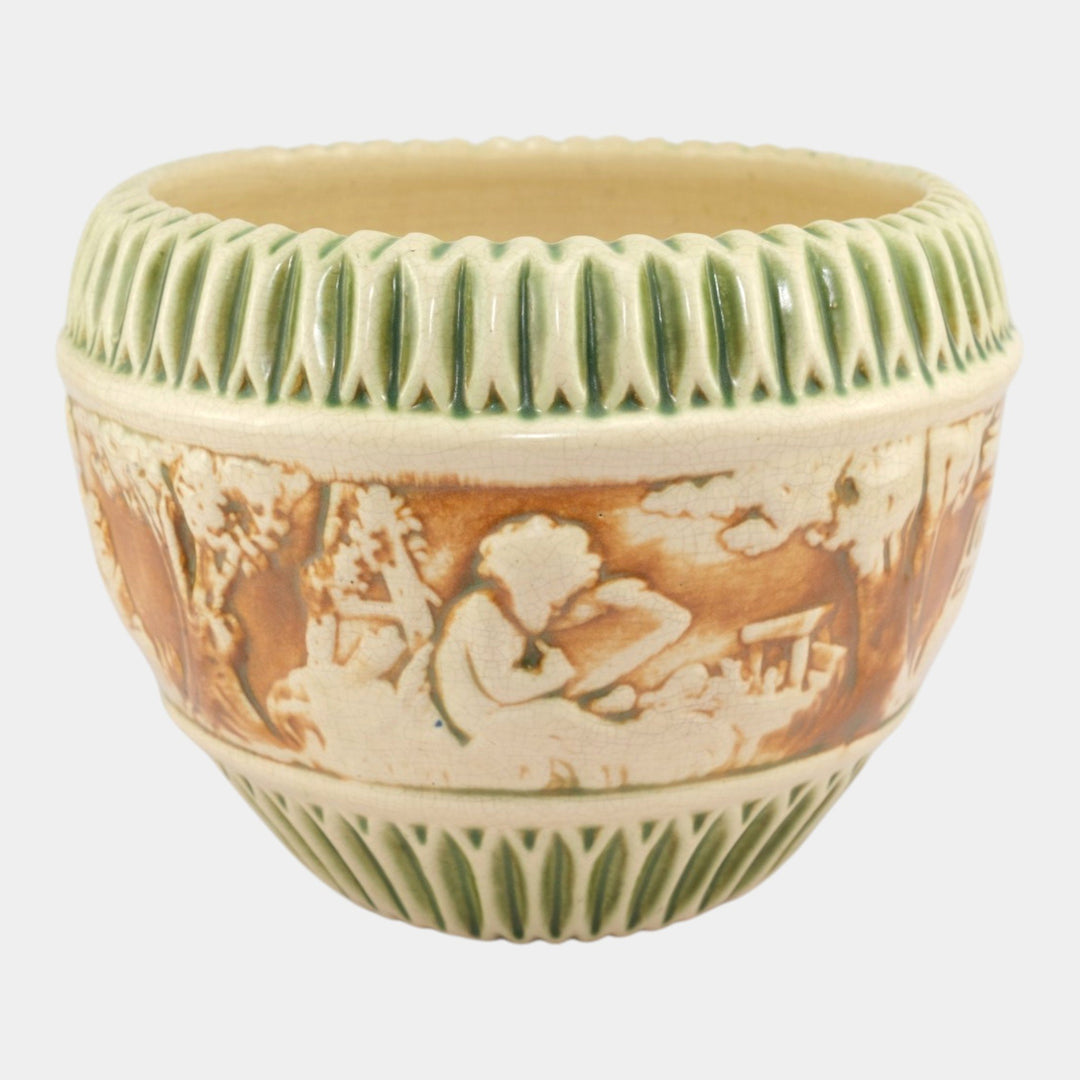 Roseville Donatello 1916 Vintage Art Pottery Ceramic Jardiniere Planter 575-8 - Just Art Pottery
