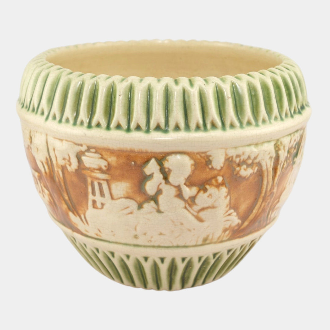 Roseville Donatello 1916 Vintage Art Pottery Ceramic Jardiniere Planter 575-8 - Just Art Pottery