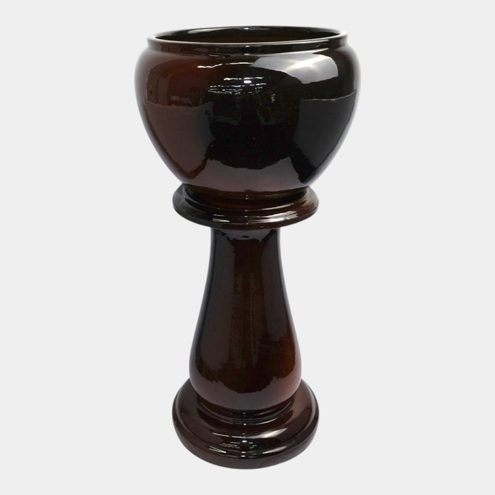 Weller Louwelsa 1900s Art Pottery Hand Painted Floral Jardiniere And Pedestal - Just Art Pottery