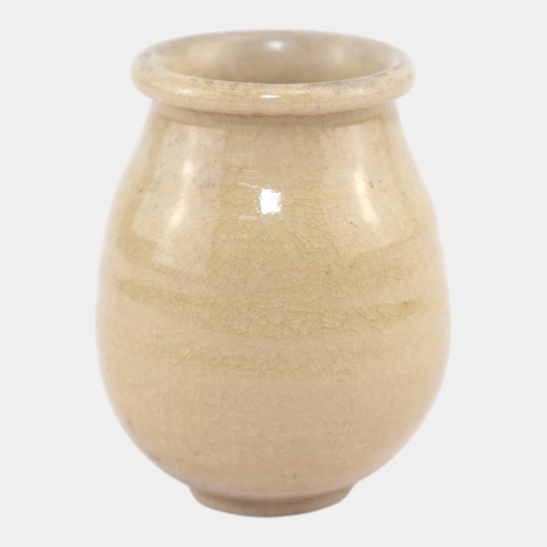 Newcomb College 1910-15 Vintage Arts and Crafts Pottery Ivory Glaze Ceramic Vase - Just Art Pottery