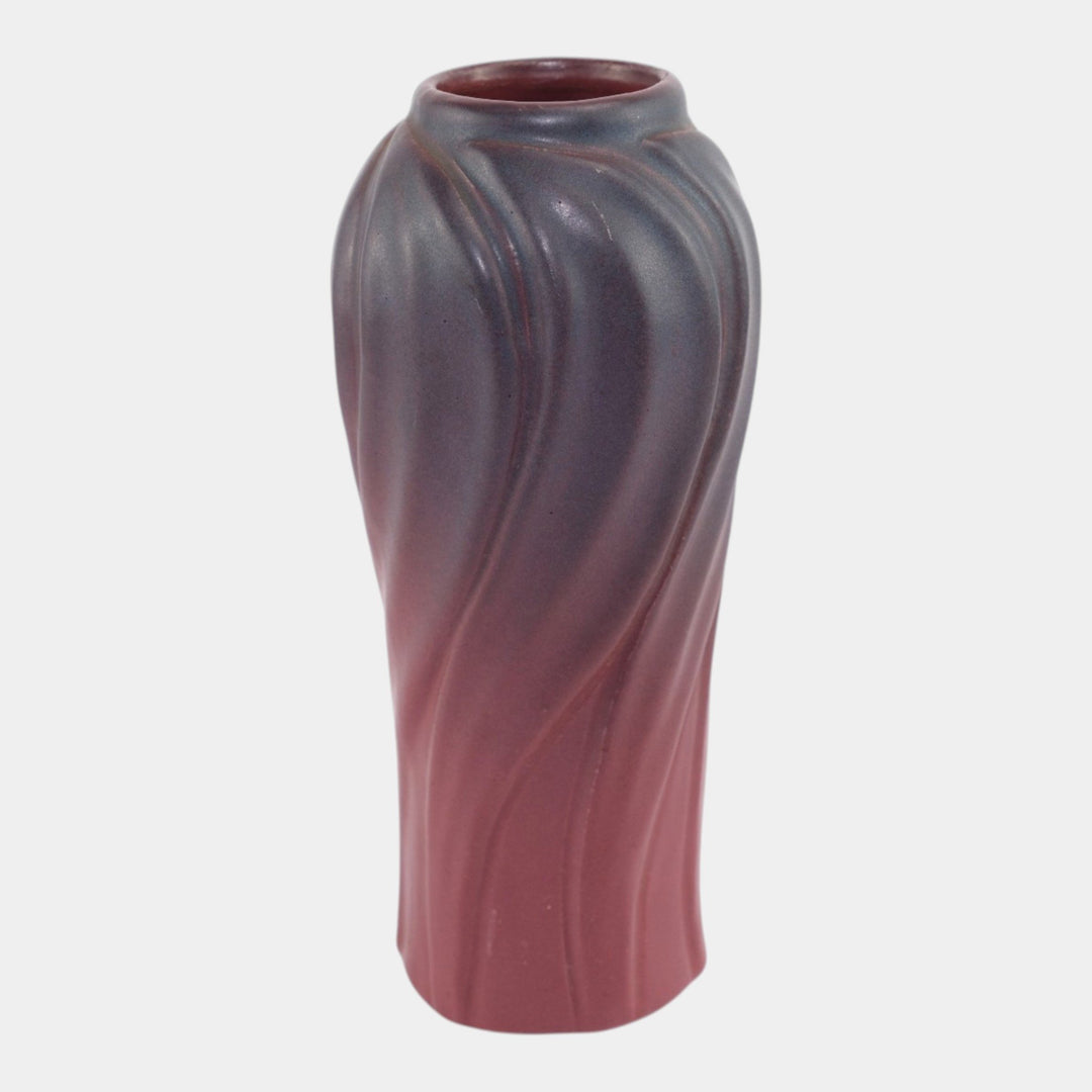 Van Briggle Late Teens Vintage Arts And Crafts Pottery Mulberry Swirl Vase 824 - Just Art Pottery