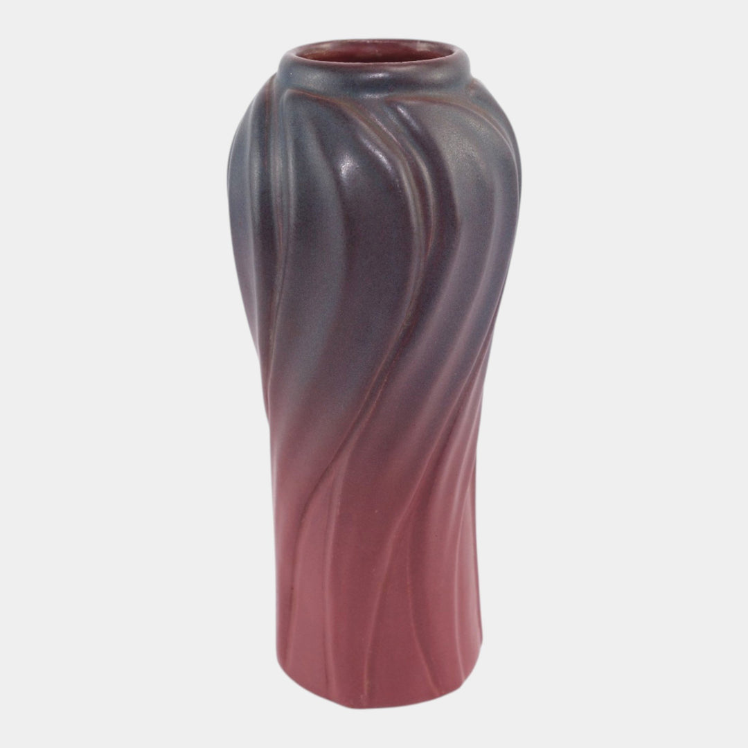 Van Briggle Late Teens Vintage Arts And Crafts Pottery Mulberry Swirl Vase 824 - Just Art Pottery
