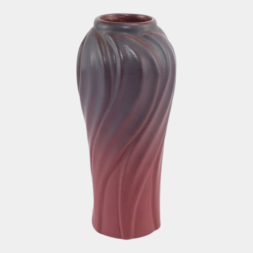 Van Briggle Late Teens Vintage Arts And Crafts Pottery Mulberry Swirl Vase 824 - Just Art Pottery