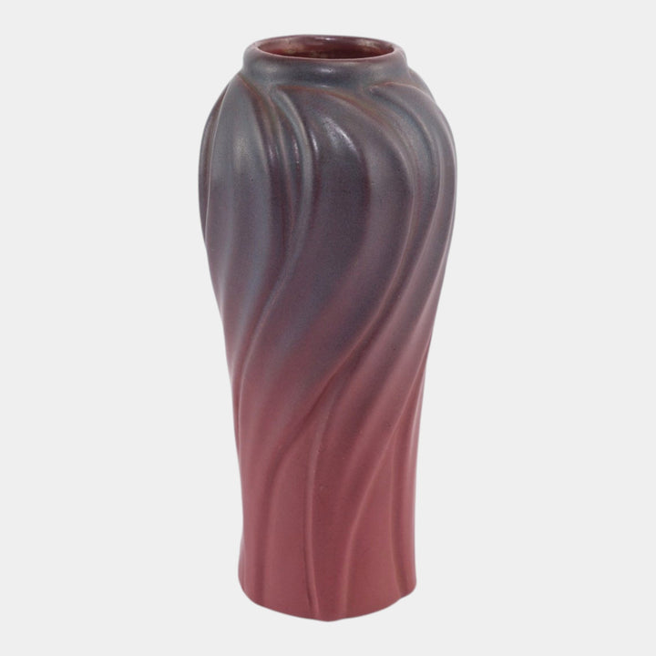 Van Briggle Late Teens Vintage Arts And Crafts Pottery Mulberry Swirl Vase 824 - Just Art Pottery
