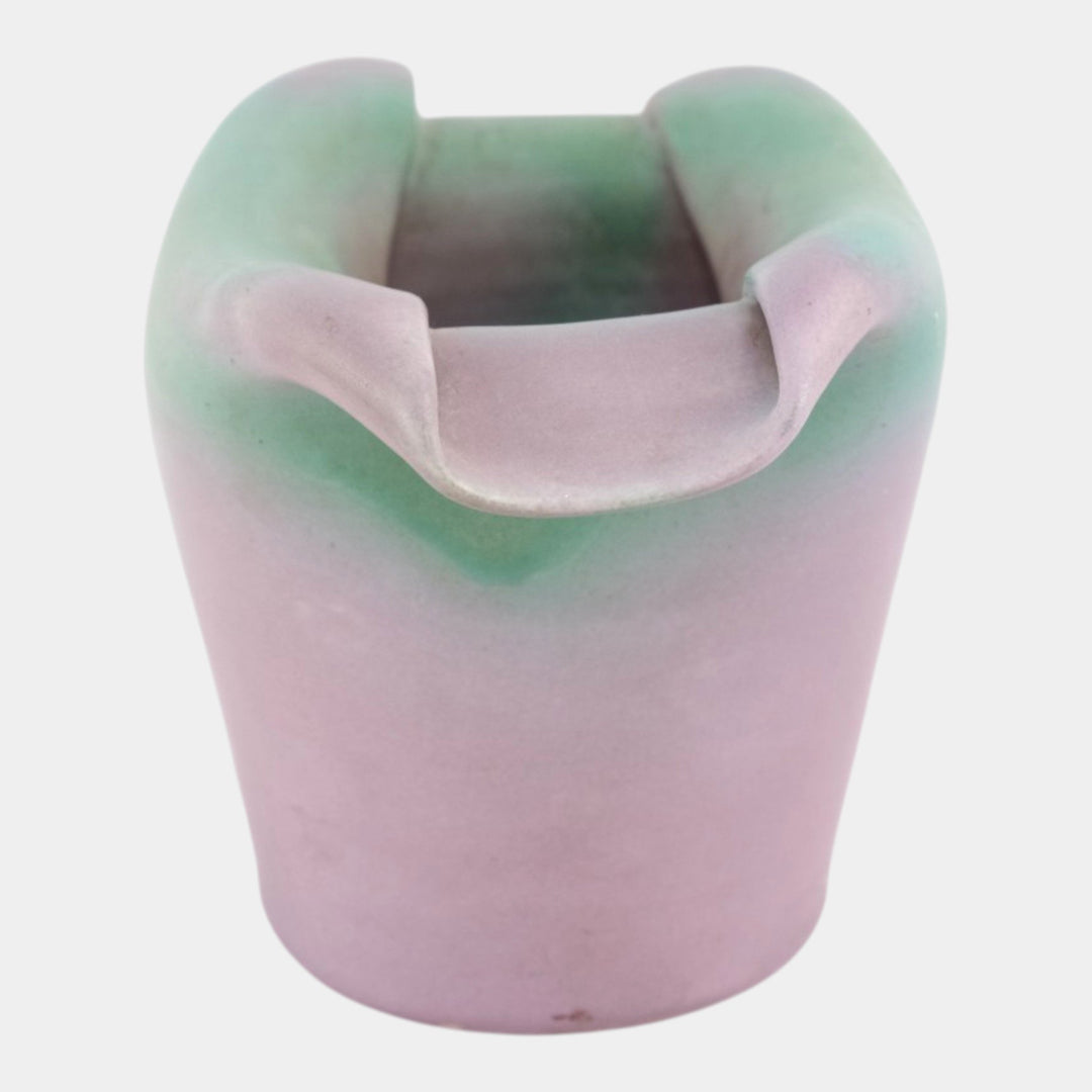 Muncie Pottery 1920s Art Deco Matte Green Over Lilac Vase Shape 432-5 - Just Art Pottery