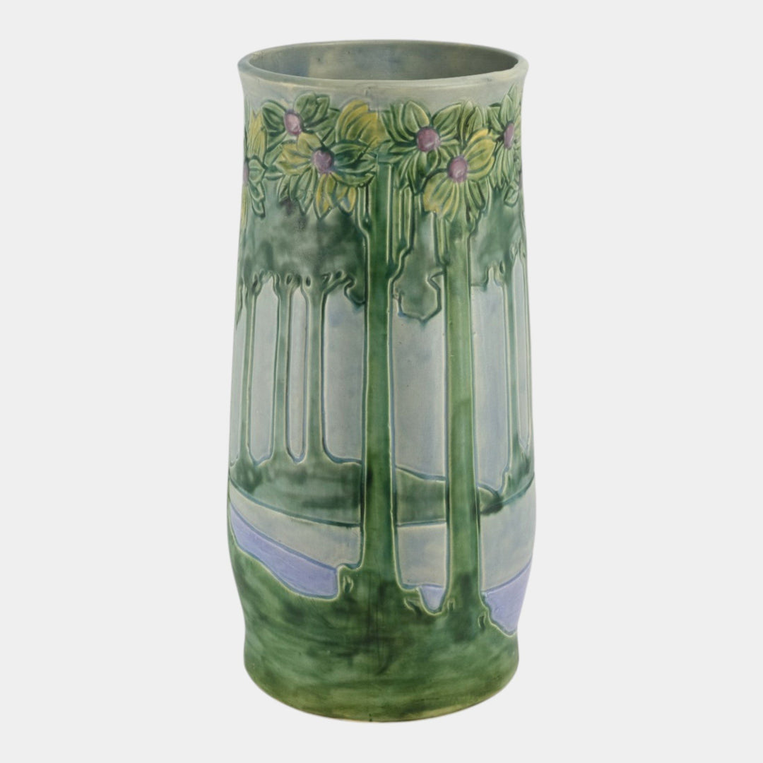 Roseville Vista 1920 Vintage Art Pottery Ceramic Umbrella Stand 757-20 - Just Art Pottery