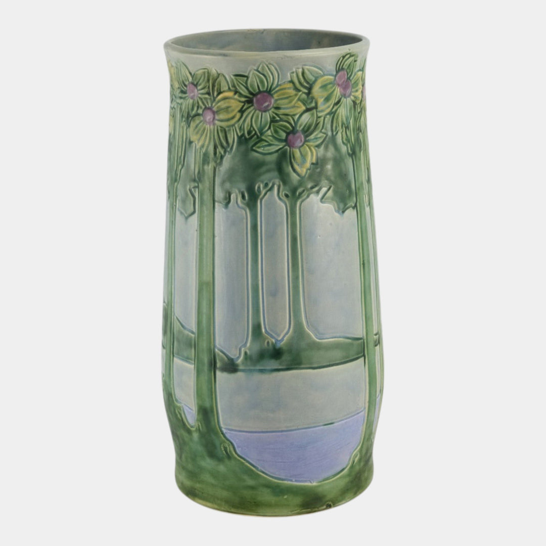 Roseville Vista 1920 Vintage Art Pottery Ceramic Umbrella Stand 757-20 - Just Art Pottery