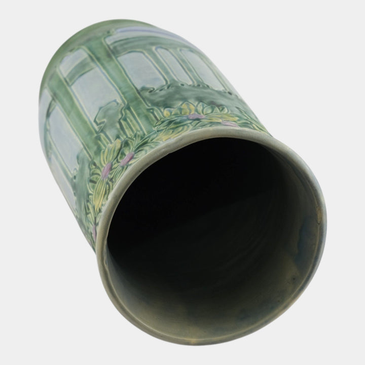 Roseville Vista 1920 Vintage Art Pottery Ceramic Umbrella Stand 757-20 - Just Art Pottery