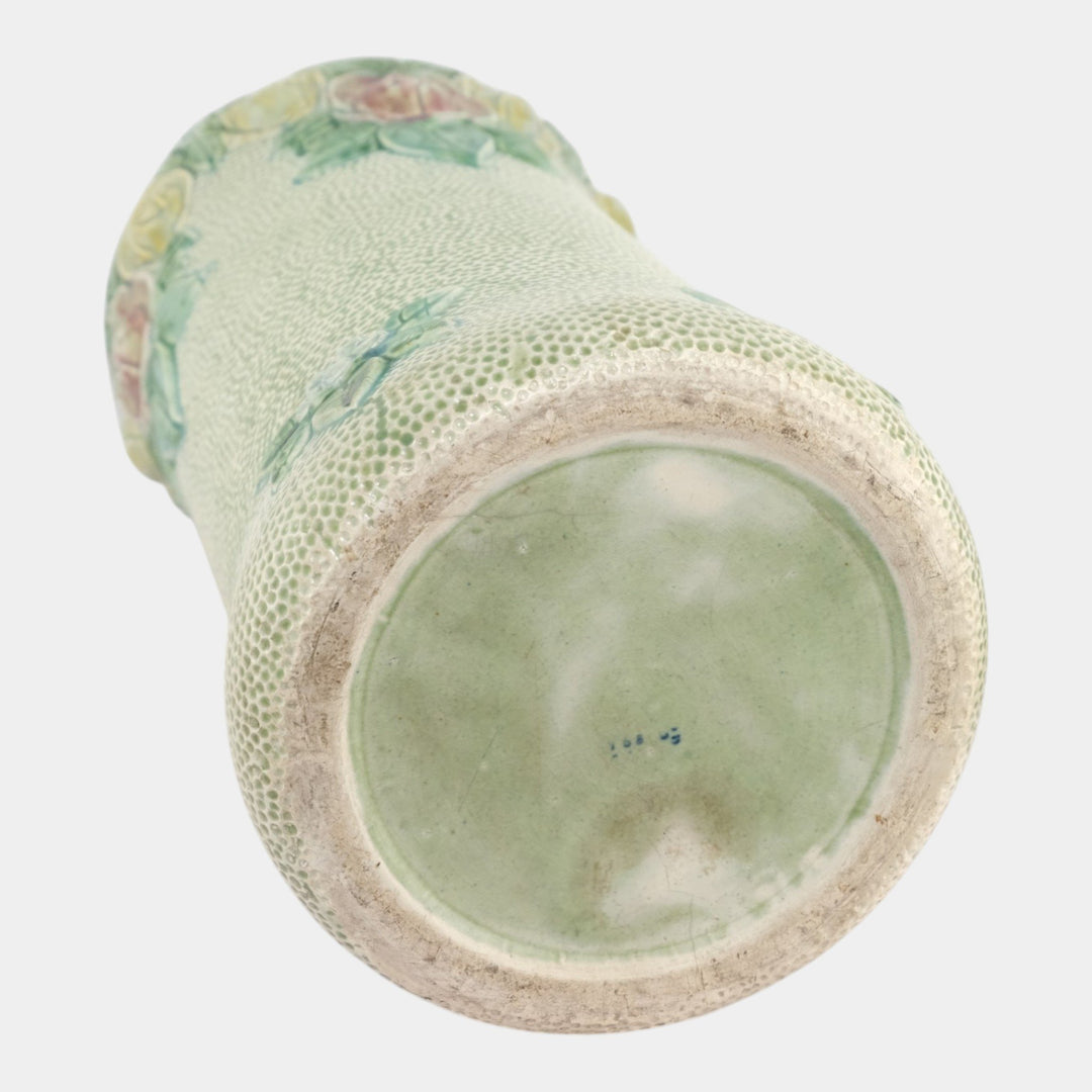 Roseville Rozane 1917 Vintage Art Pottery Green Tint Umbrella Stand 756-19 - Just Art Pottery