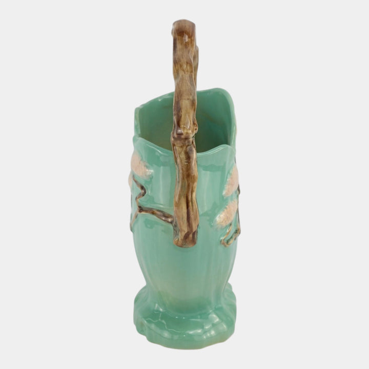 Roseville Ming Tree Green1949 Vintage Mid Century Modern Pottery Basket 509-12 - Just Art Pottery