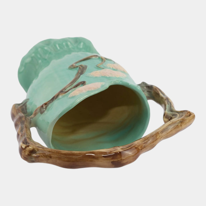 Roseville Ming Tree Green1949 Vintage Mid Century Modern Pottery Basket 509-12 - Just Art Pottery