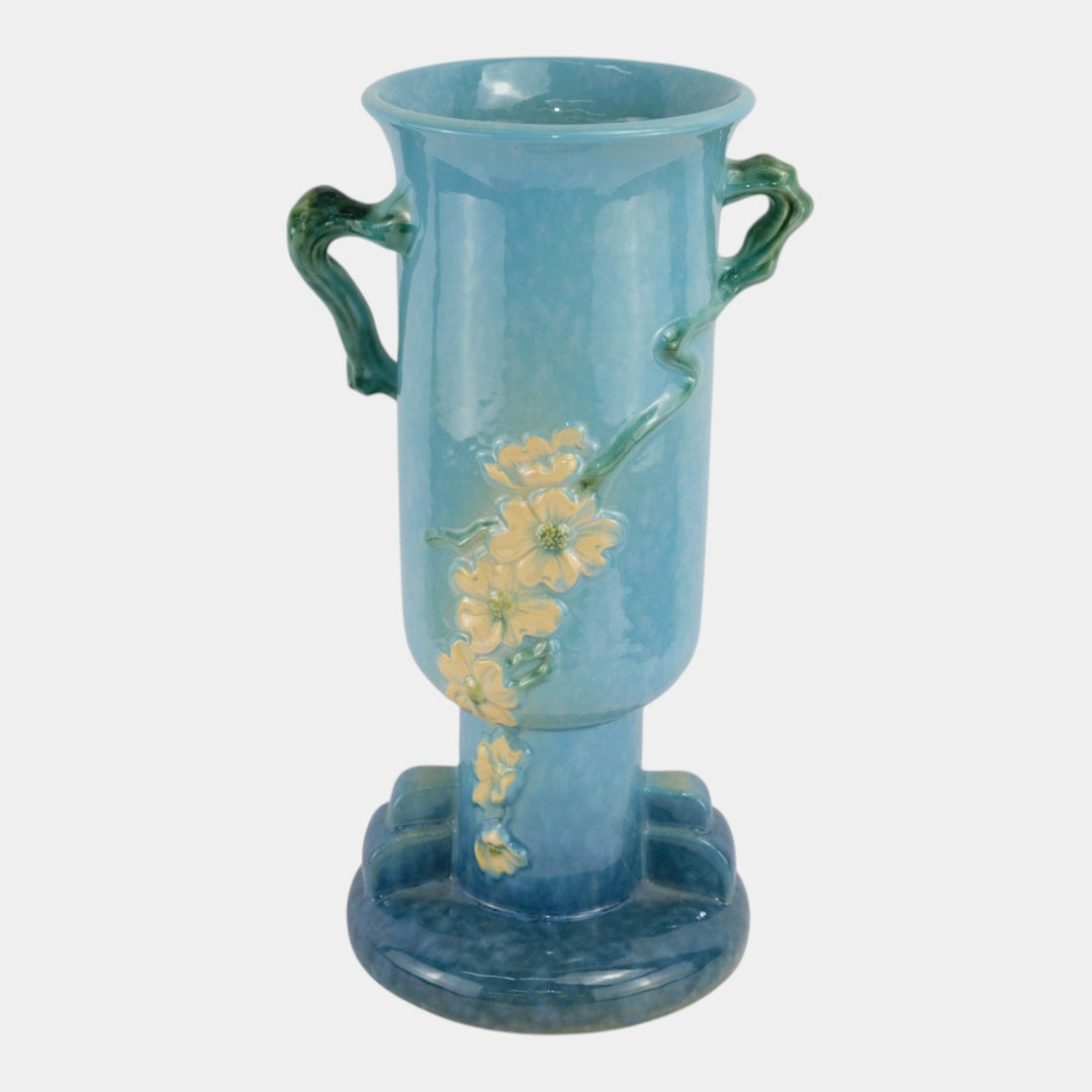 Roseville Wincraft Blue 1948 Vintage Mid Century Modern Art Pottery Vase 263-14 - Just Art Pottery