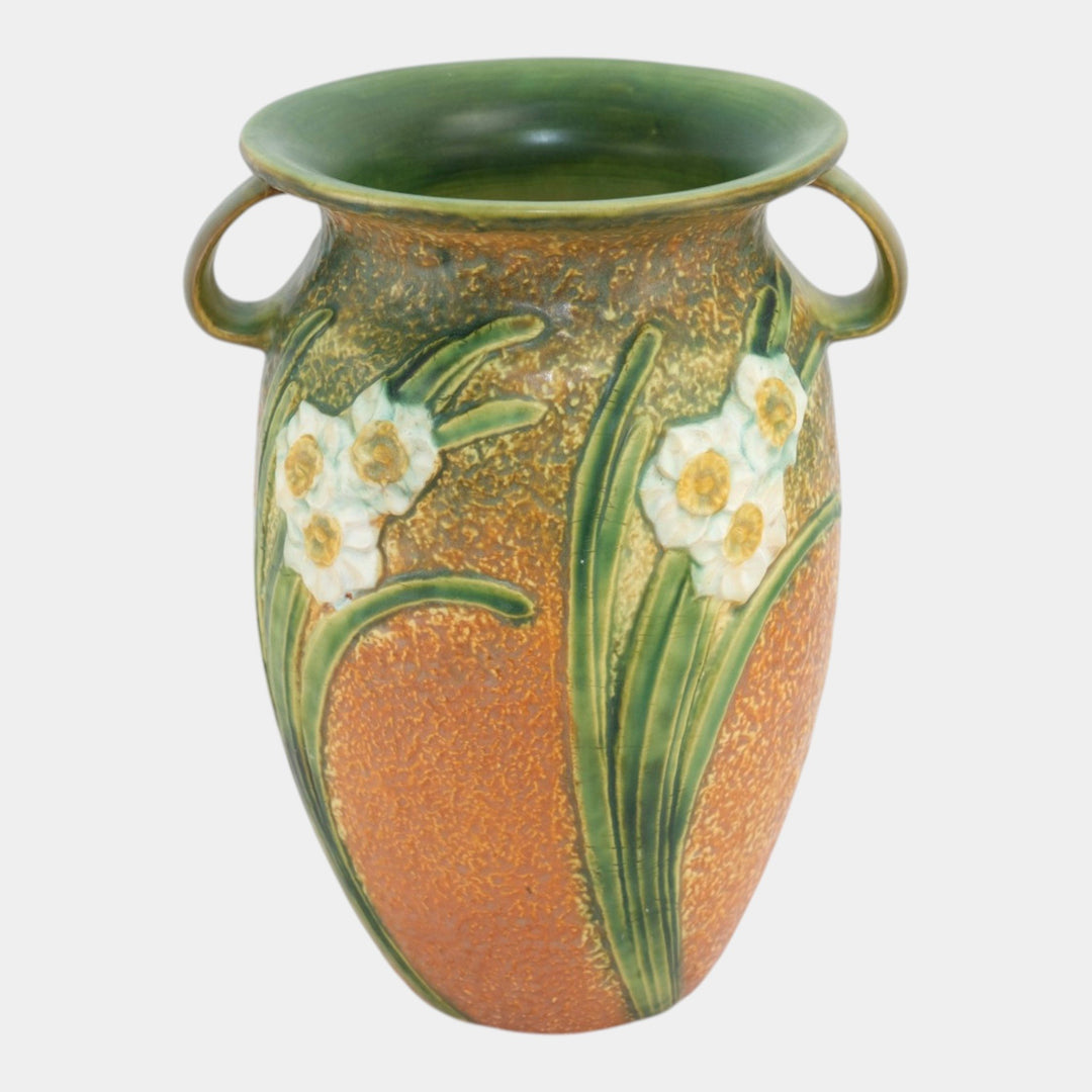 Roseville Jonquil 1931 Vintage Arts And Crafts Pottery Large Ceramic Vase 531-12 - Just Art Pottery