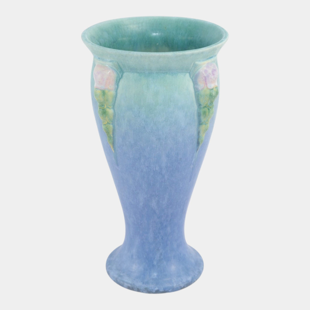 Roseville Topeo 1934 Blue Vintage Art Deco Pottery Ceramic Vase 664-12 - Just Art Pottery