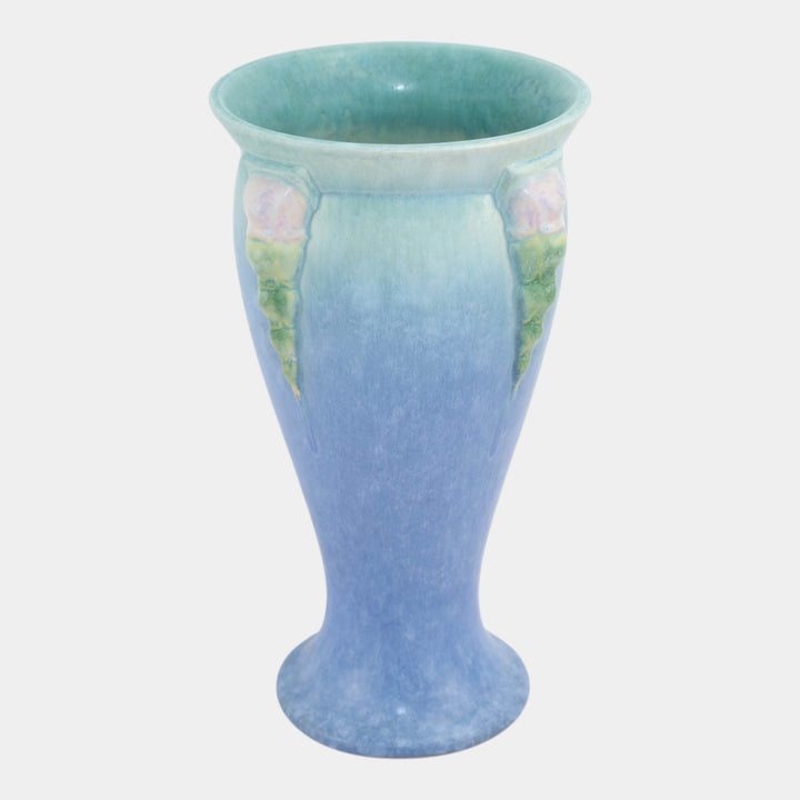 Roseville Topeo 1934 Blue Vintage Art Deco Pottery Ceramic Vase 664-12 - Just Art Pottery