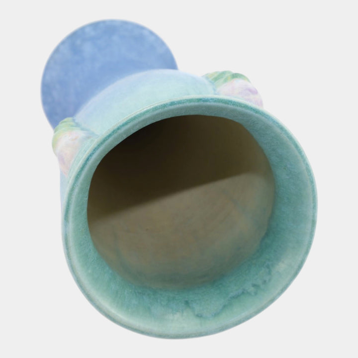 Roseville Topeo 1934 Blue Vintage Art Deco Pottery Ceramic Vase 664-12 - Just Art Pottery