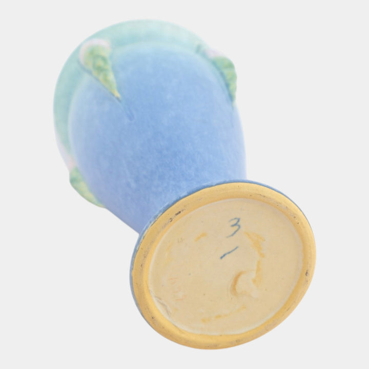 Roseville Topeo 1934 Blue Vintage Art Deco Pottery Ceramic Vase 664-12 - Just Art Pottery