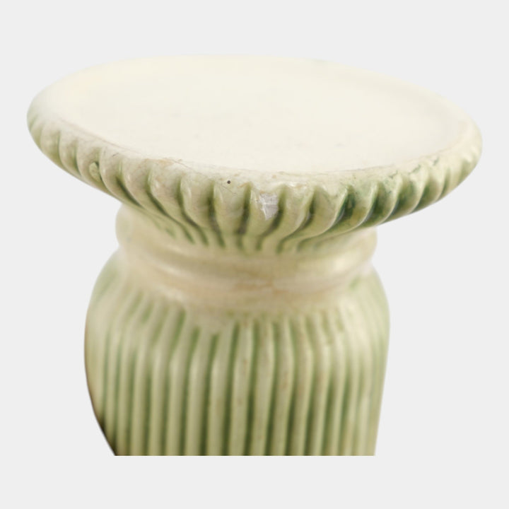 Roseville Donatello 1916 Art Pottery Green Ceramic Jardiniere And Pedestal 579-6 - Just Art Pottery