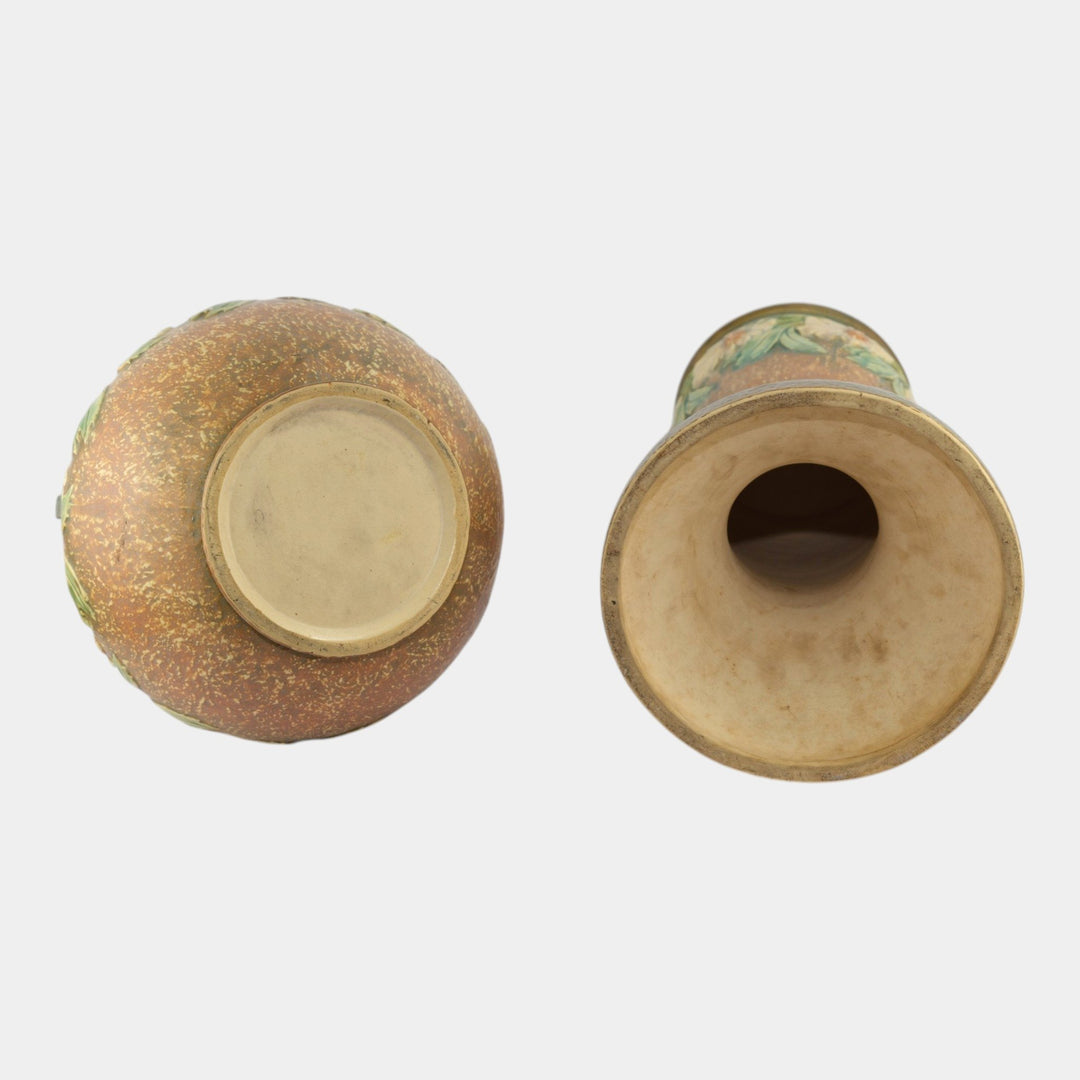 Roseville Dahlrose 1928 Vintage Art Pottery Ceramic Jardiniere Pedestal 614-8 - Just Art Pottery