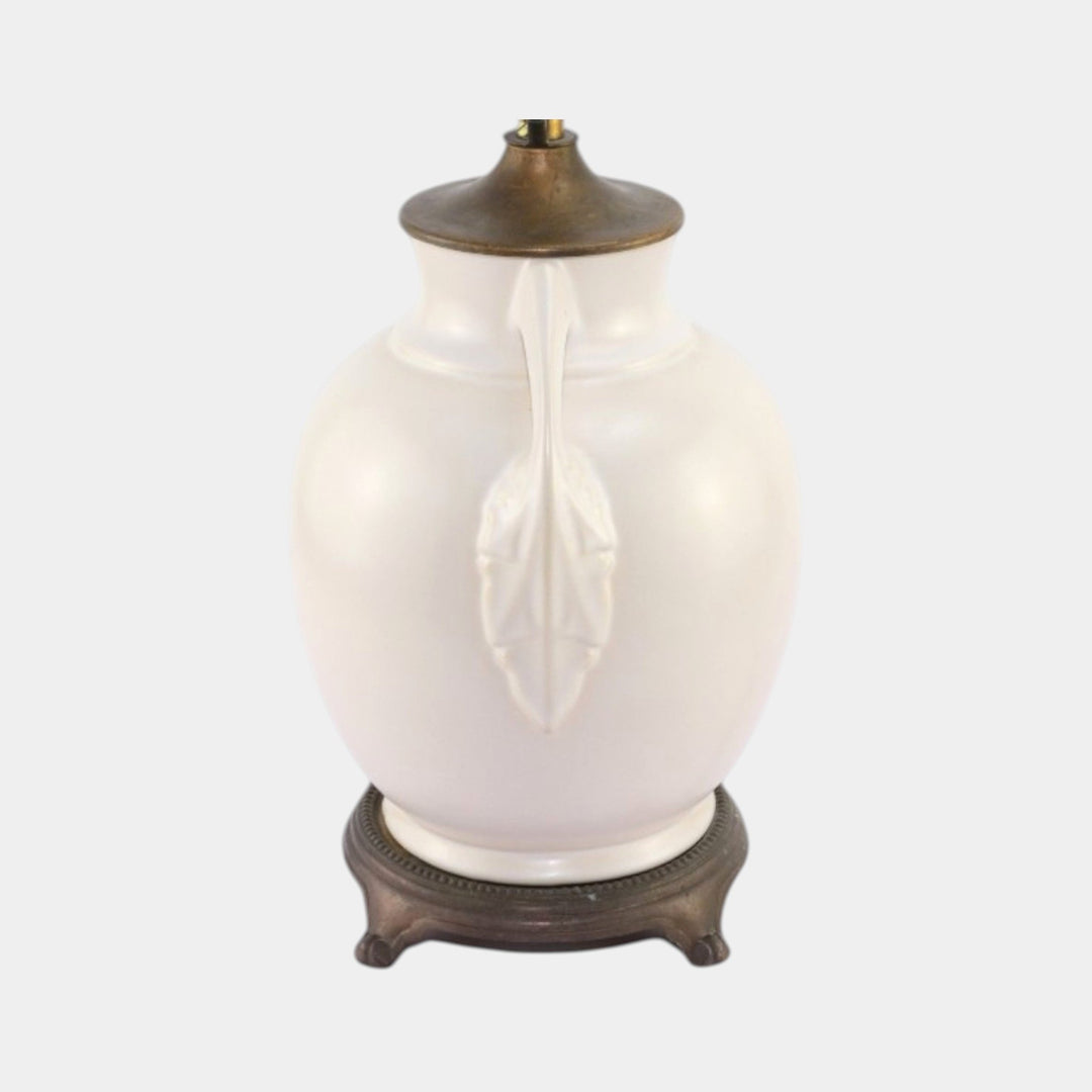 Roseville Tuscany Ivory II 1932 Art Deco Matte White Art Pottery Factory Lamp - Just Art Pottery