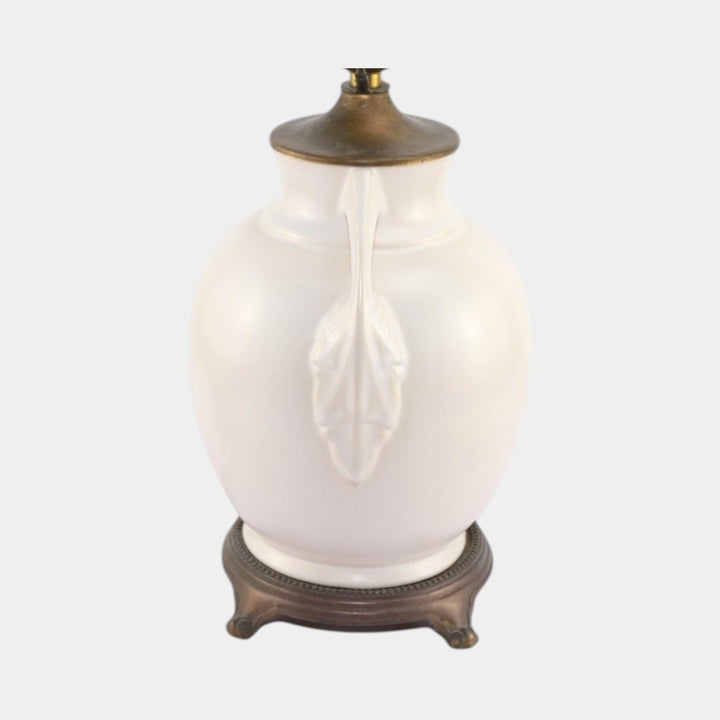 Roseville Tuscany Ivory II 1932 Art Deco Matte White Art Pottery Factory Lamp - Just Art Pottery