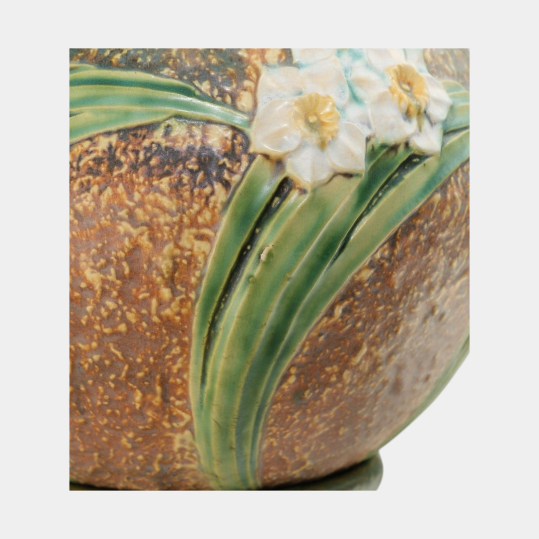 Roseville Jonquil 1931 Arts And Crafts Pottery Jardiniere and Pedestal 621-10 - Just Art Pottery