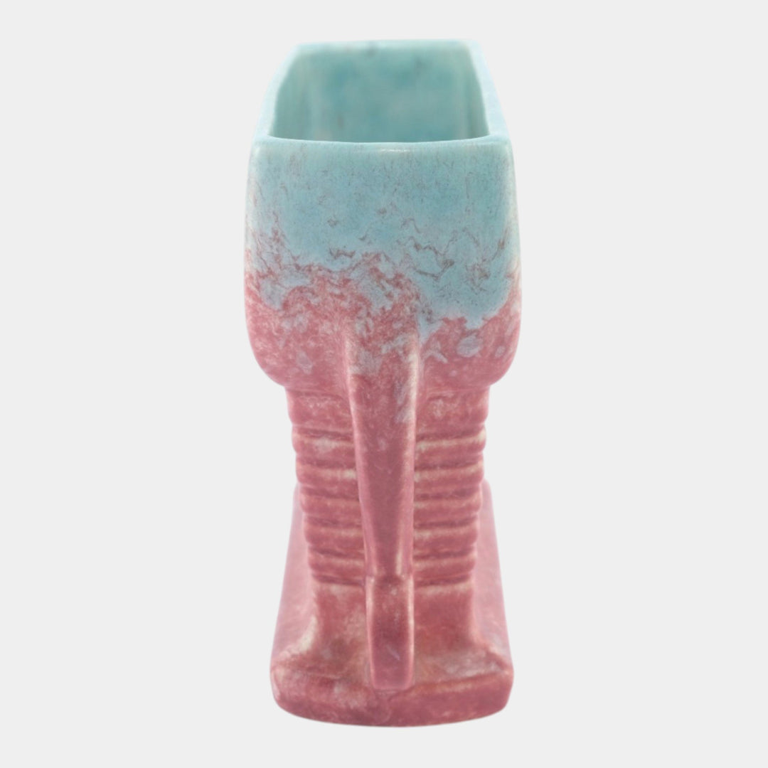 Roseville Tourmaline Pink Blue 1933 Vintage Art Pottery Ceramic Pillow Vase 65-6 - Just Art Pottery
