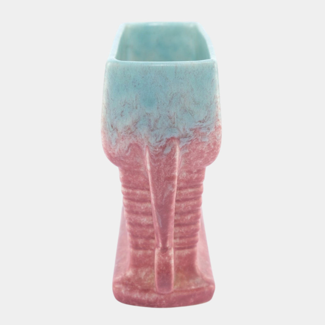 Roseville Tourmaline Pink Blue 1933 Vintage Art Pottery Ceramic Pillow Vase 65-6 - Just Art Pottery