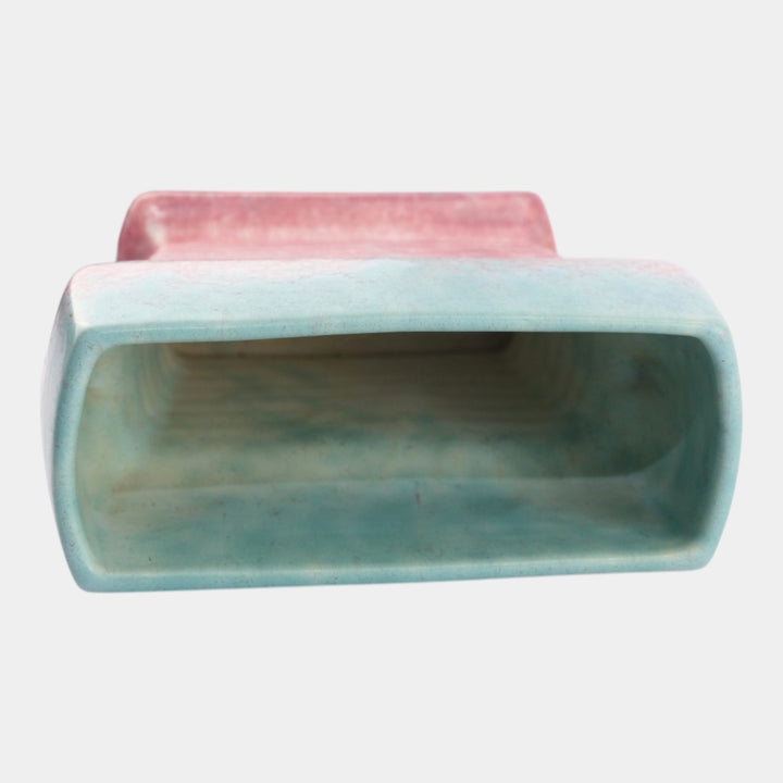Roseville Tourmaline Pink Blue 1933 Vintage Art Pottery Ceramic Pillow Vase 65-6 - Just Art Pottery