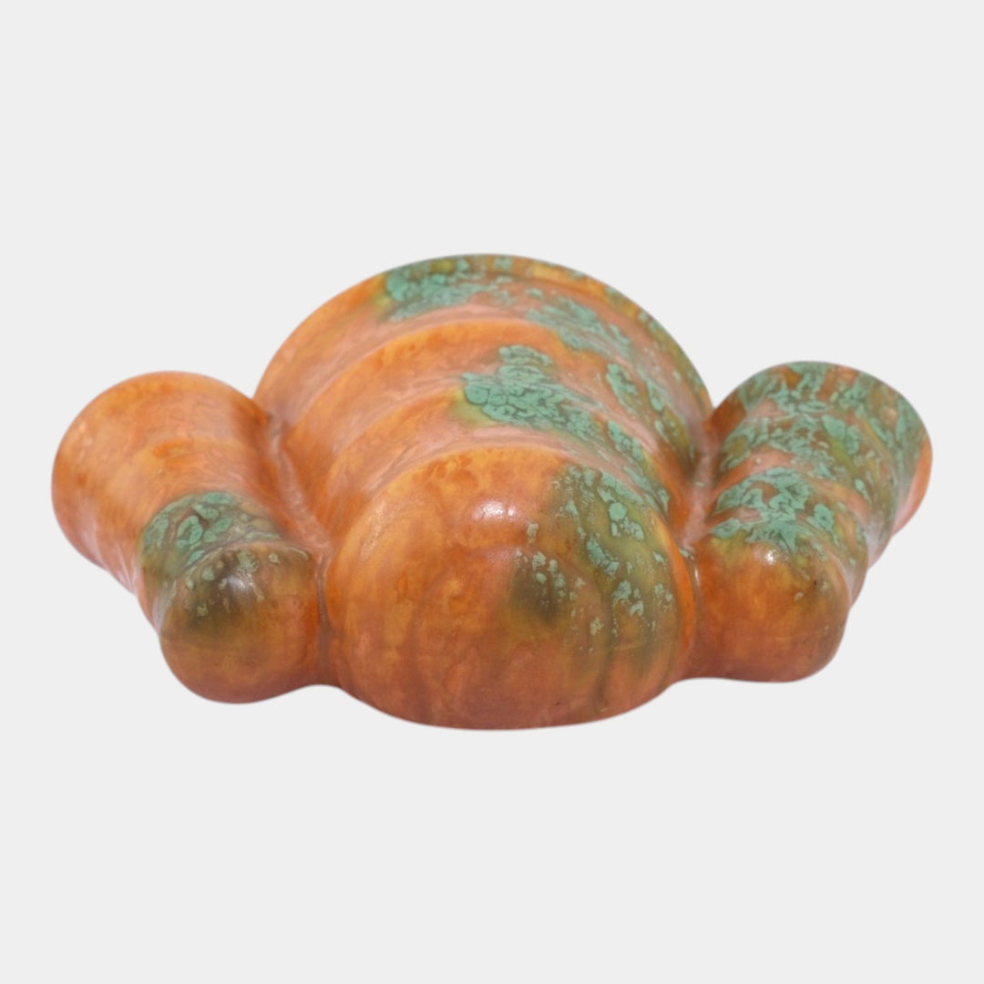 Roseville Imperial II Orange 1930 Vintage Art Pottery Triple Wall Pocket 1264 - Just Art Pottery