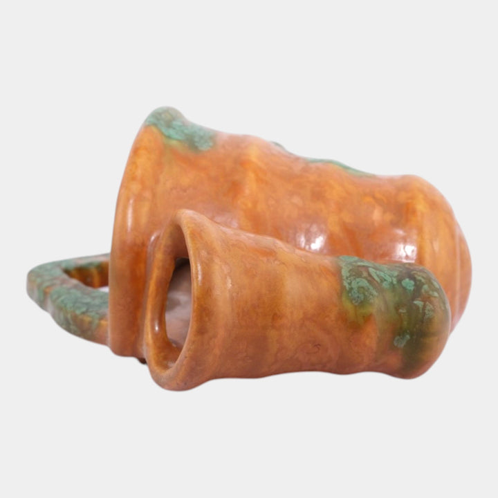 Roseville Imperial II Orange 1930 Vintage Art Pottery Triple Wall Pocket 1264 - Just Art Pottery