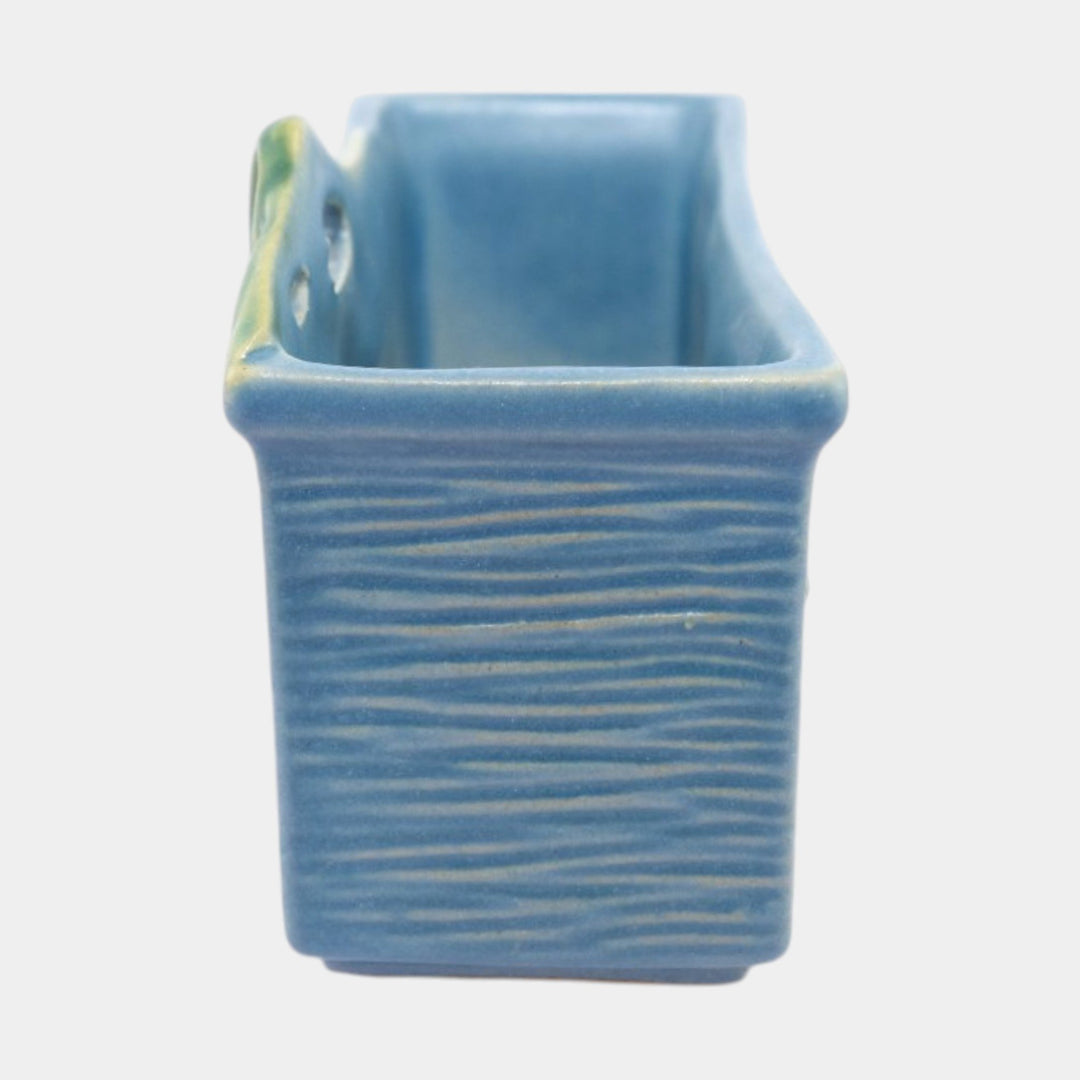 Roseville Bushberry Blue 1941 Art Pottery Ceramic Window Box Planter 383-6 - Just Art Pottery