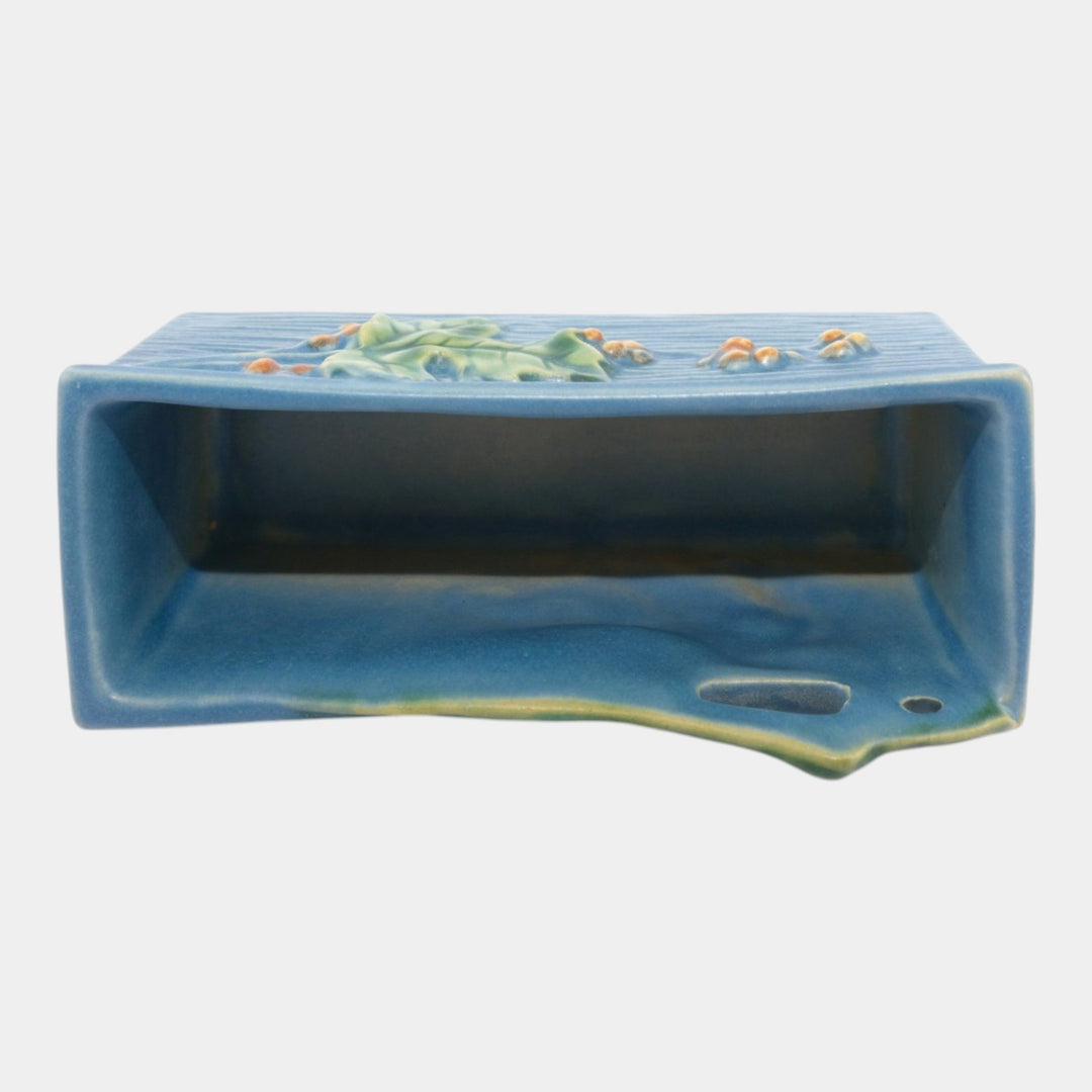 Roseville Bushberry Blue 1941 Art Pottery Ceramic Window Box Planter 383-6 - Just Art Pottery