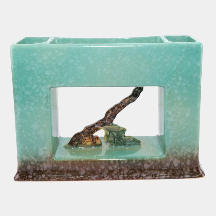 Roseville Artwood Green 1951 Mid Century Modern Pottery Planter 1055-9 - Just Art Pottery