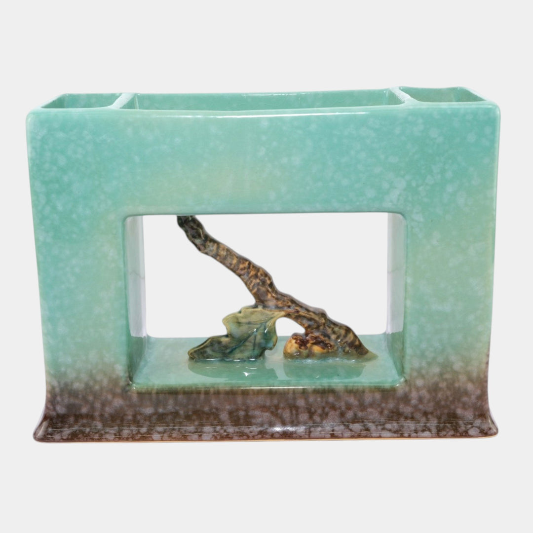 Roseville Artwood Green 1951 Mid Century Modern Pottery Planter 1055-9 - Just Art Pottery