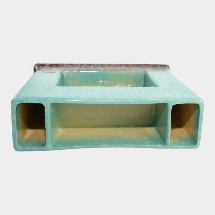 Roseville Artwood Green 1951 Mid Century Modern Pottery Planter 1055-9 - Just Art Pottery