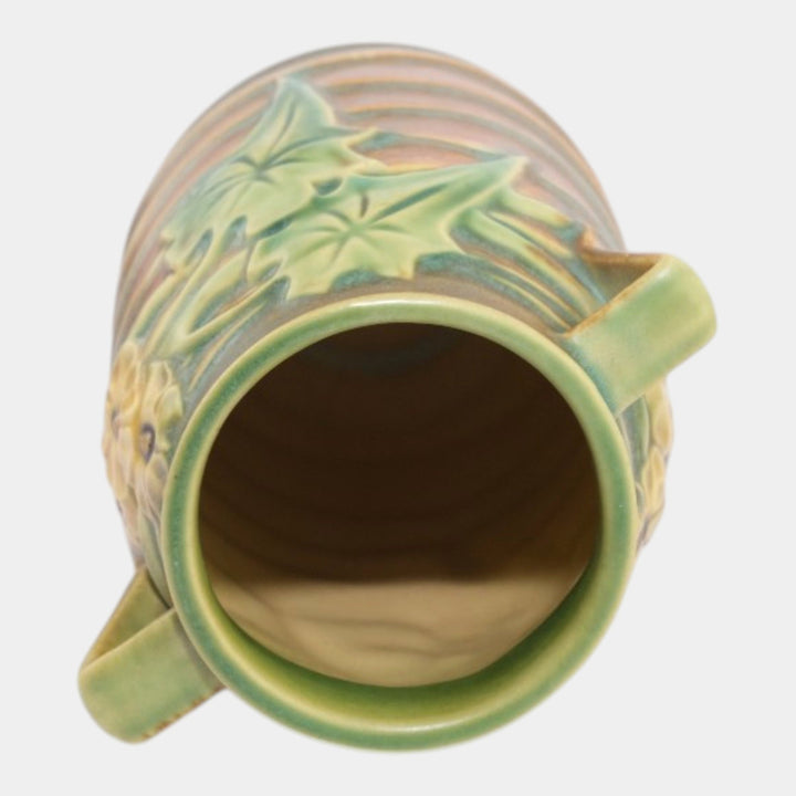 Roseville Luffa Brown 1934 Vintage Arts And Crafts Pottery Ceramic Vase 684-6 - Just Art Pottery