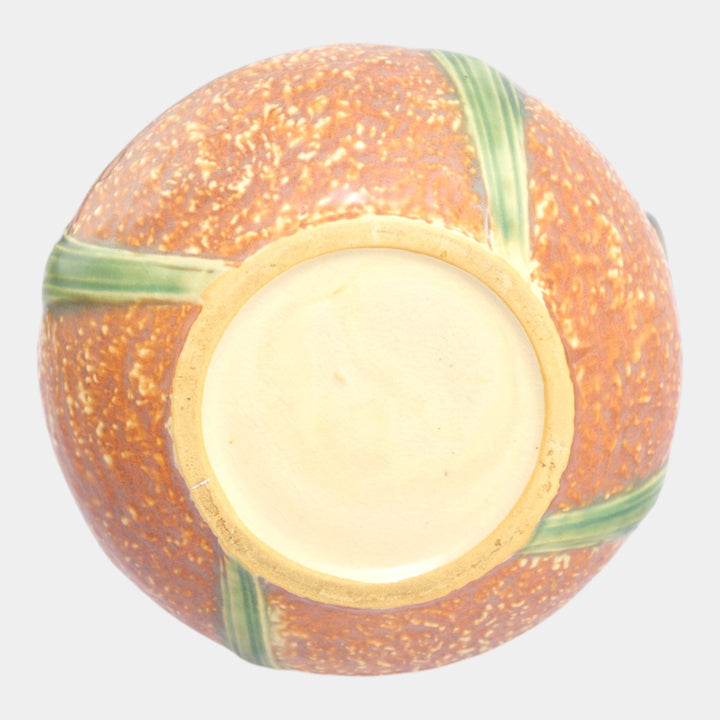 Roseville Jonquil Brown 1931 Vintage Arts And Crafts Pottery Ceramic Vase 543-6 - Just Art Pottery