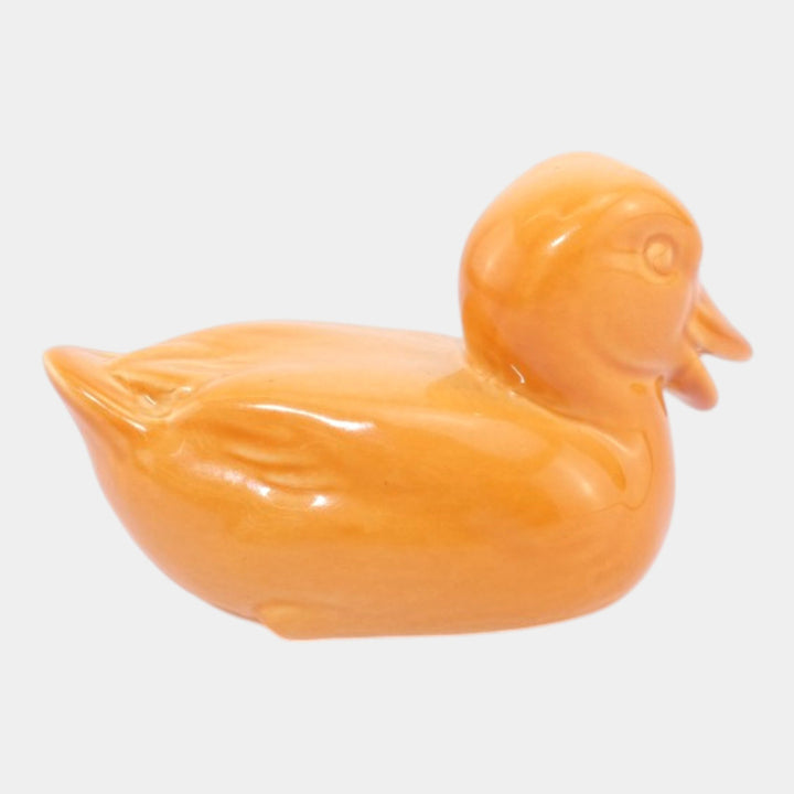 Rookwood 1964 Vintage Art Pottery Orange Duck Ceramic Paperweight Figurine 6064 - Just Art Pottery