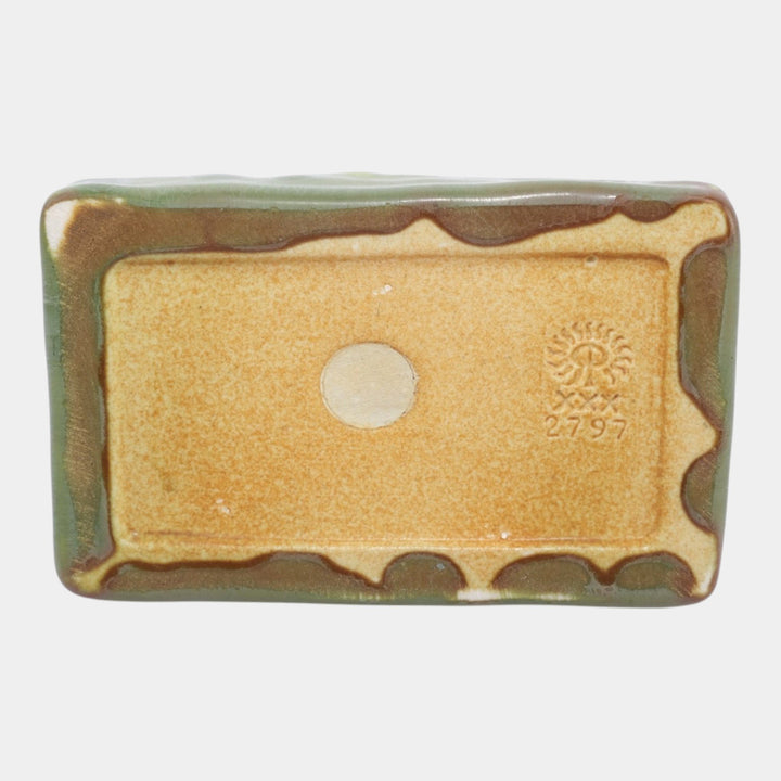 Rookwood 1930 Vintage Art Pottery Green Elephant Ceramic Paperweight Figurine 2797 - Just Art Pottery