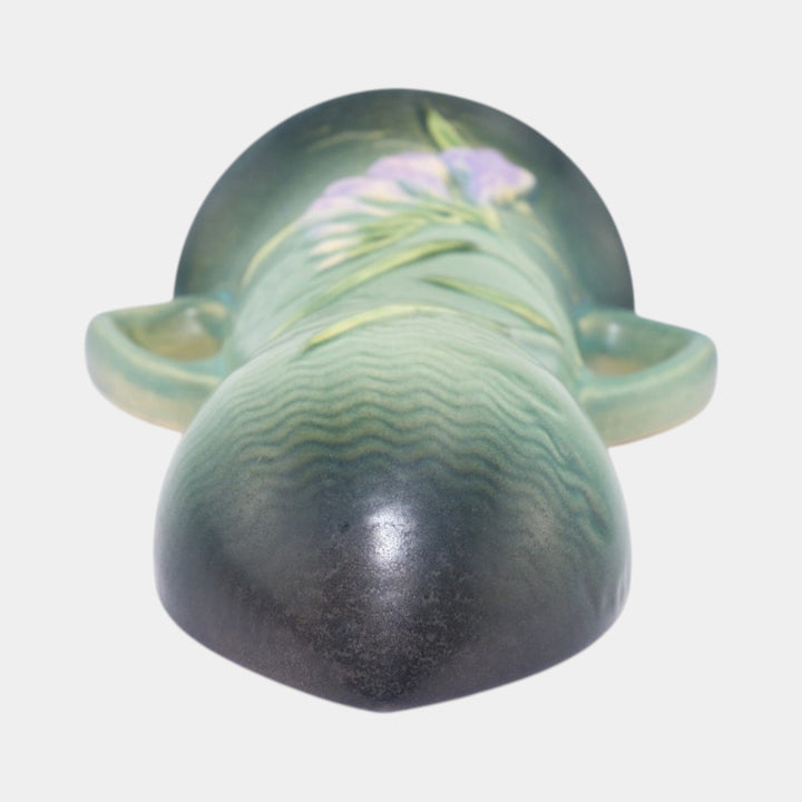 Roseville Freesia Green 1945 Mid Century Modern Pottery Ceramic Wall Pocket 1296-8 - Just Art Pottery