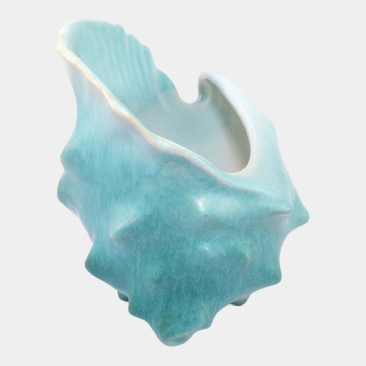 Roseville Rozane Patterns Blue 1941 Art Pottery Ceramic Shell Planter 410 - Just Art Pottery