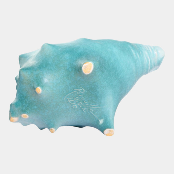 Roseville Rozane Patterns Blue 1941 Art Pottery Ceramic Shell Planter 410 - Just Art Pottery