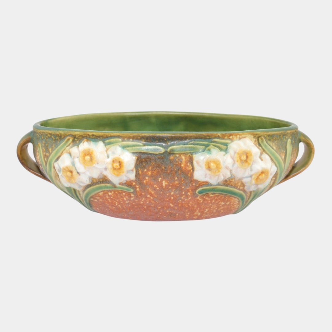 Roseville Jonquil 1931 Vintage Arts & Crafts Pottery Ceramic Console Bowl 220-10 - Just Art Pottery