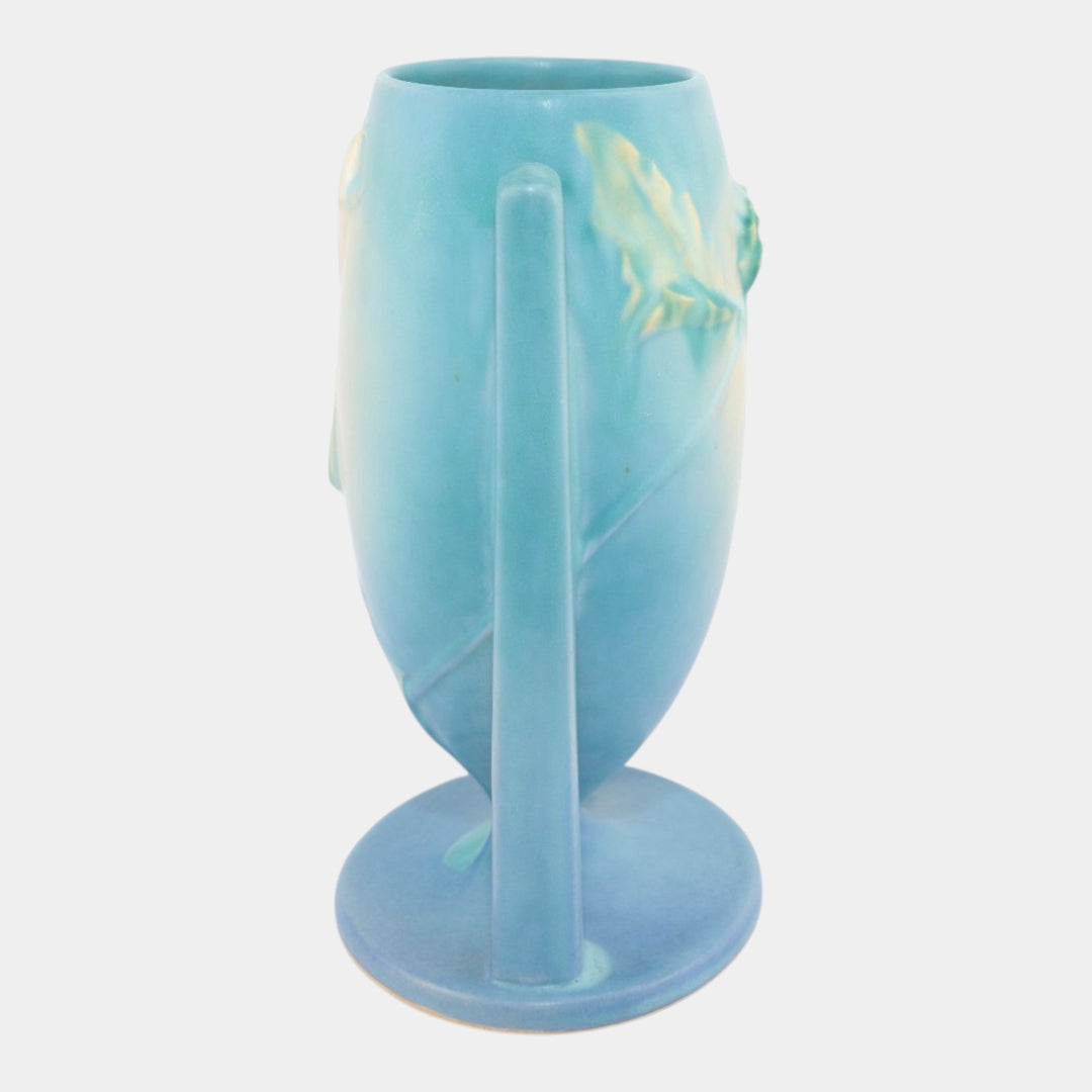 Roseville Thornapple Blue 1937 Vintage Art Pottery Ceramic Vase 816-8 - Just Art Pottery