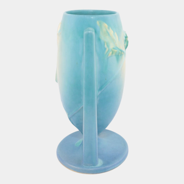Roseville Thornapple Blue 1937 Vintage Art Pottery Ceramic Vase 816-8 - Just Art Pottery