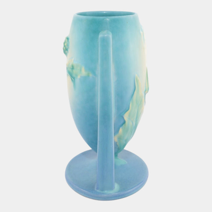 Roseville Thornapple Blue 1937 Vintage Art Pottery Ceramic Vase 816-8 - Just Art Pottery