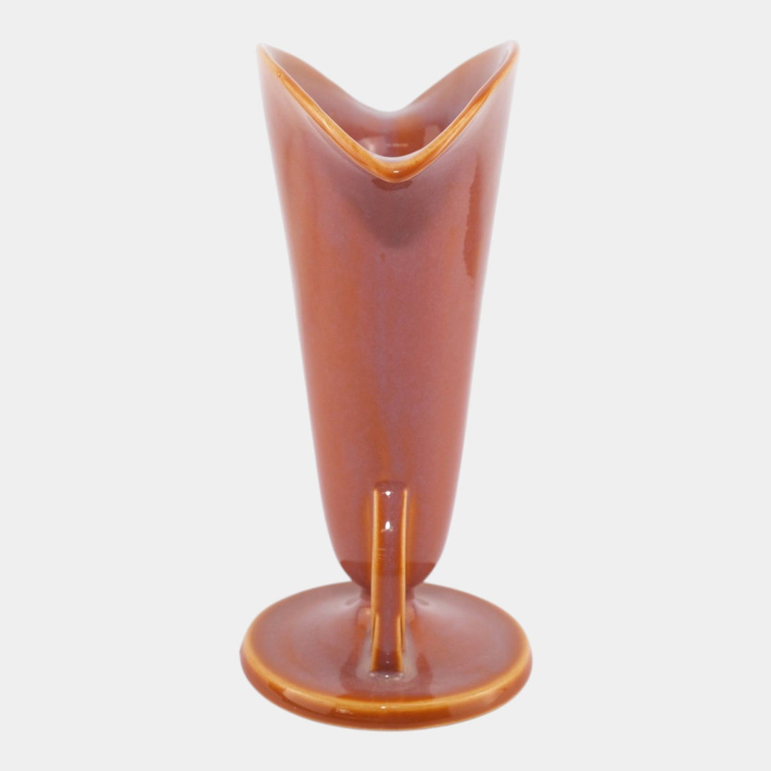 Roseville Rozane Patterns Brown 1941 Vintage Art Deco Pottery Ceramic Vase 6-9 - Just Art Pottery