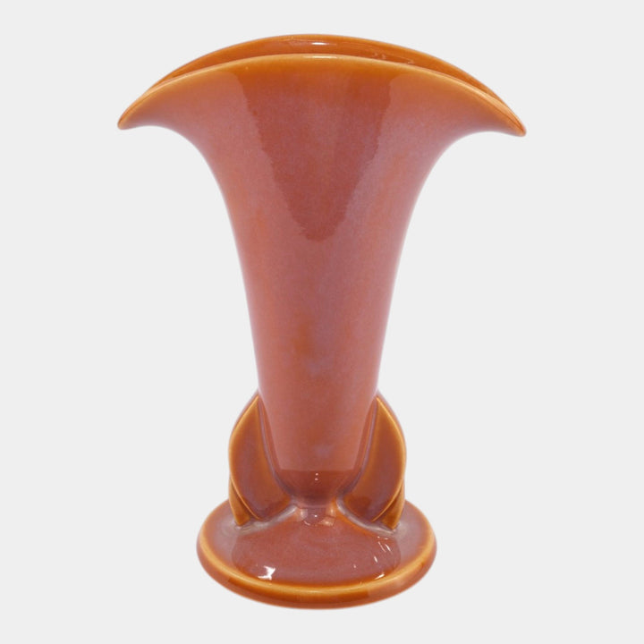 Roseville Rozane Patterns Brown 1941 Vintage Art Deco Pottery Ceramic Vase 6-9 - Just Art Pottery
